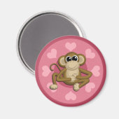 Monkey Me Pink Love Magnet (Voorkant / Achterkant)
