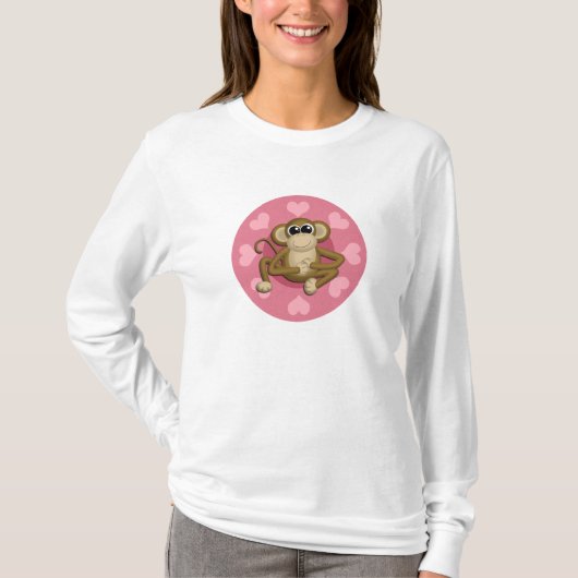 Monkey Me Pink Love shirt (Voorkant)