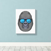 Monkey met zonnebrillen canvas afdruk (Insitu (Houten vloer))
