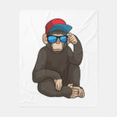 Monkey met zonnebrillen fleece deken (Voorkant)