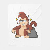 Monkey met zonnebrillen fleece deken (Voorkant)