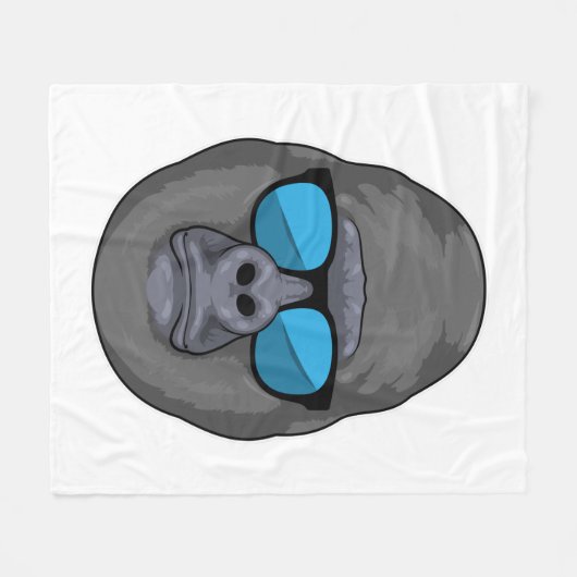 Monkey met zonnebrillen fleece deken (Voorkant (Horizontaal))