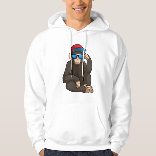 Monkey met zonnebrillen hoodie (Voorkant)