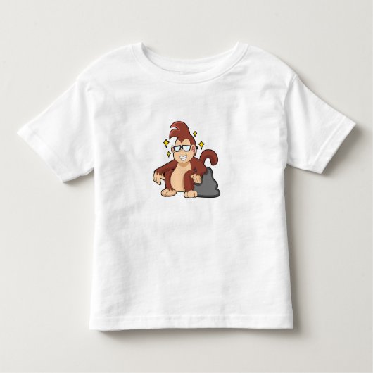 Monkey met zonnebrillen kinder shirts (Voorkant)