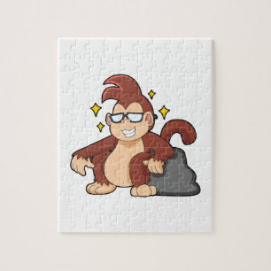 Monkey met zonnebrillen legpuzzel