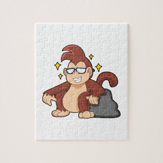 Monkey met zonnebrillen legpuzzel (Verticaal)