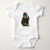 Monkey met zonnebrillen romper (Voorkant)