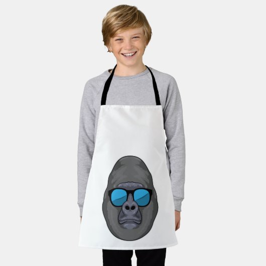 Monkey met zonnebrillen schort (Gedragen)