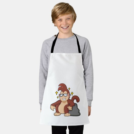 Monkey met zonnebrillen schort (Gedragen)