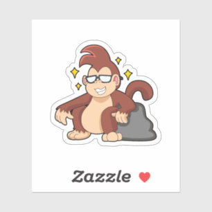 Monkey met zonnebrillen sticker