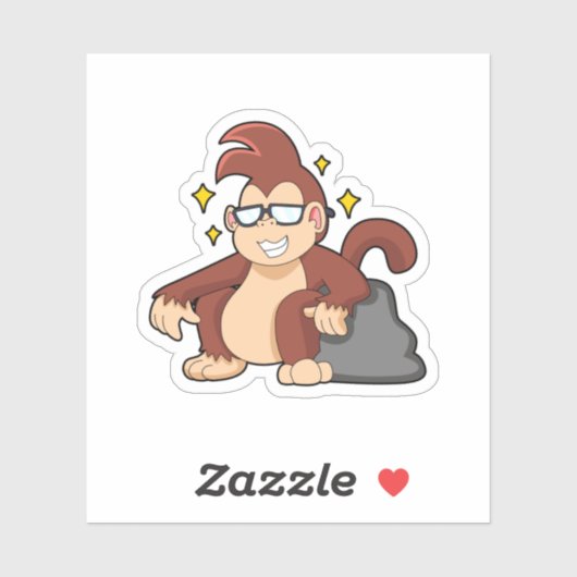 Monkey met zonnebrillen sticker (Vel)