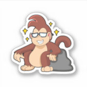 Monkey met zonnebrillen sticker (Voorkant)