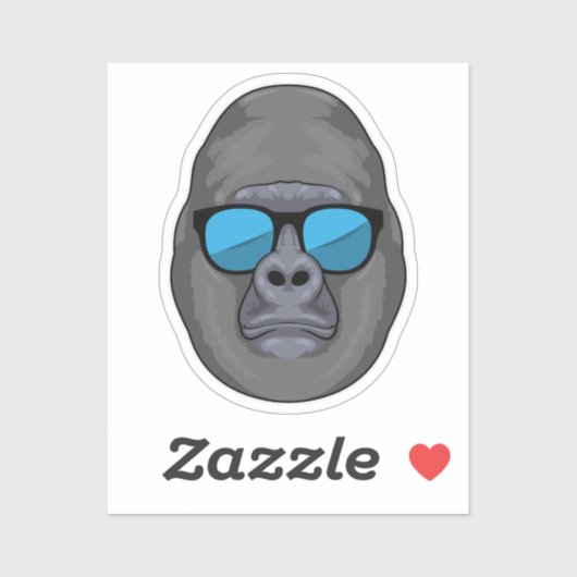 Monkey met zonnebrillen sticker (Vel)