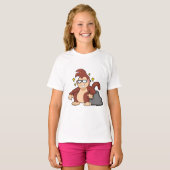 Monkey met zonnebrillen t-shirt (Voorkant volledig)