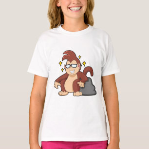 Monkey met zonnebrillen t-shirt
