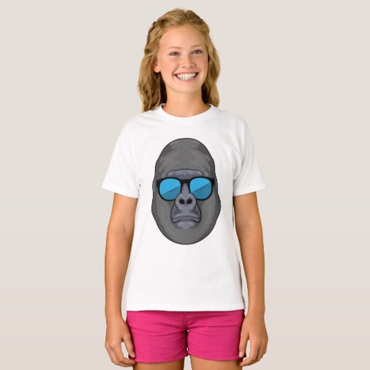 Monkey met zonnebrillen t-shirt (Voorkant volledig)