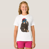 Monkey met zonnebrillen t-shirt (Voorkant volledig)