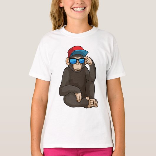 Monkey met zonnebrillen t-shirt (Voorkant)