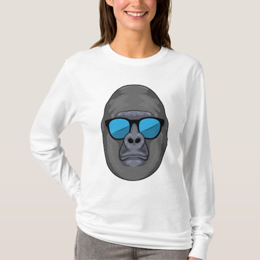 Monkey met zonnebrillen t-shirt (Voorkant)