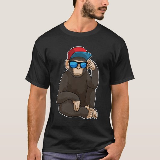 Monkey met zonnebrillen t-shirt (Voorkant)