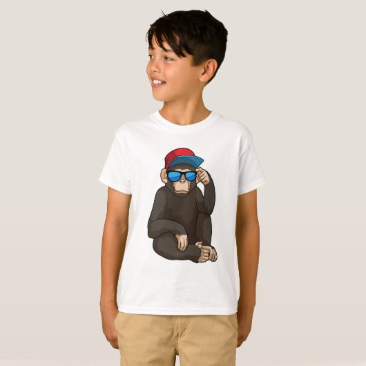 Monkey met zonnebrillen t-shirt (Voorkant volledig)