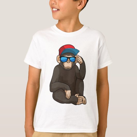 Monkey met zonnebrillen t-shirt (Voorkant)