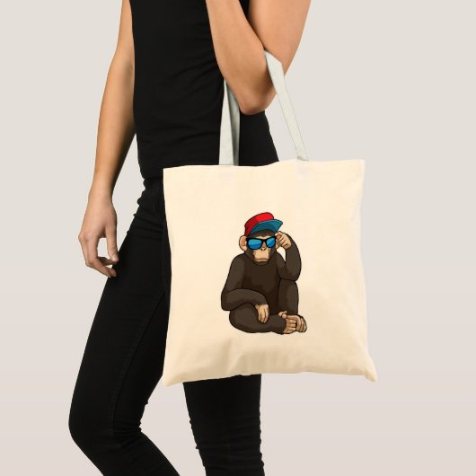 Monkey met zonnebrillen tote bag (Voorkant (product))