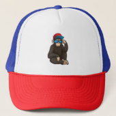 Monkey met zonnebrillen trucker pet (Voorkant)