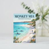 Monkey Mia Australië Briefkaart (Staand voorkant)