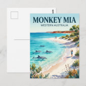 Monkey Mia Australië Briefkaart (Voorkant / Achterkant)