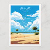 Monkey Mia Australië vintage reisillustratie Briefkaart (Voorkant)