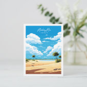 Monkey Mia Australië vintage reisillustratie Briefkaart (Staand voorkant)