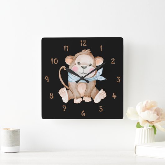 Monkey Mike Wall Clock Vierkante Klok (Huis)