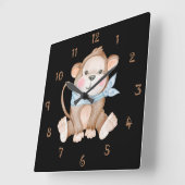 Monkey Mike Wall Clock Vierkante Klok (Hoek)
