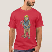 Monkey Miner Pickaxe Mining T-shirt (Voorkant)