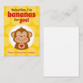 Monkey Mini Classroom Valentine Cards for Kids Notitiekaartje (Voorkant / Achterkant)