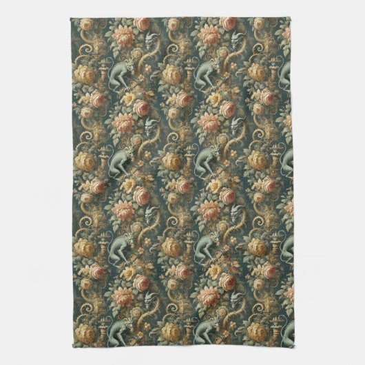 Monkey Minion Mischief - Gotisch Victoriaans Theedoek (Verticaal)