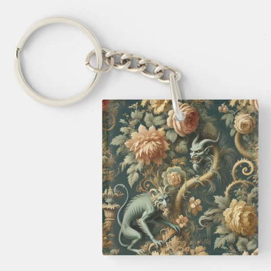 Monkey Minion Mischief - Gotische Barok Sleutelhanger (Voorkant)