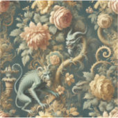 Monkey Minion Mischief - Gotische Barok Sticker (Voorkant)