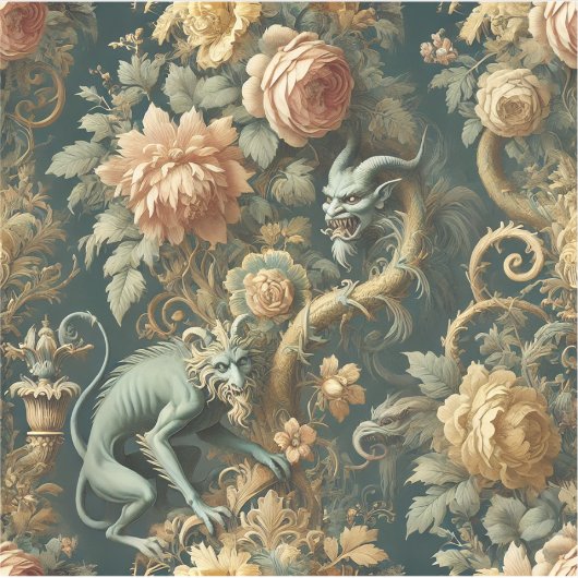 Monkey Minion Mischief - Gotische Barok Sticker (Voorkant)