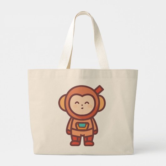 Monkey Mischief ontmoet kosmisch avontuur Grote Tote Bag (Achterkant)