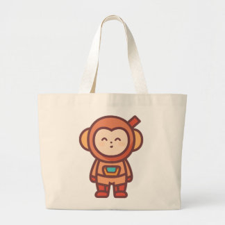 Monkey Mischief ontmoet kosmisch avontuur Grote Tote Bag
