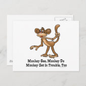 Monkey, Monkey Do, Monkey krijgt ook problemen. Briefkaart (Voorkant / Achterkant)