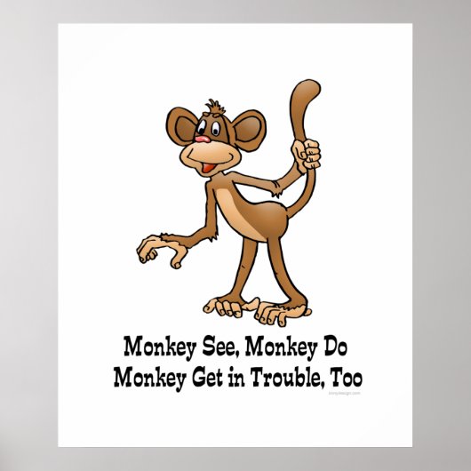 Monkey, Monkey Do, Monkey krijgt ook problemen. Poster (Voorkant)