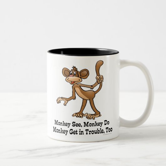 Monkey, Monkey Do, Monkey krijgt ook problemen. Tweekleurige Koffiemok (Rechts)