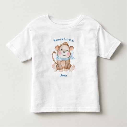 Monkey Monogram Baby Jongen Kleinzoon Kinder Shirts (Voorkant)