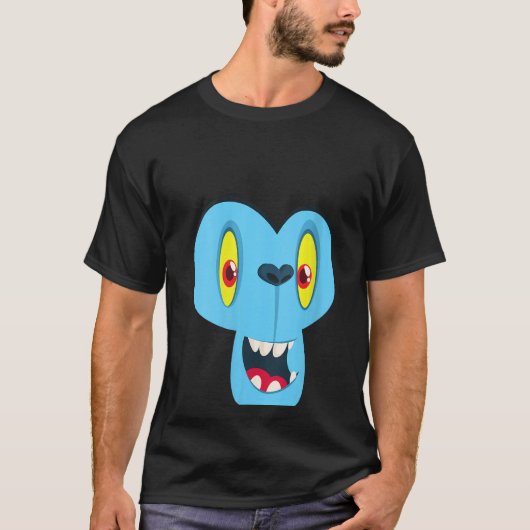 Monkey Monster Face Mannen vrouwelijke kostuum Hal T-shirt (Voorkant)