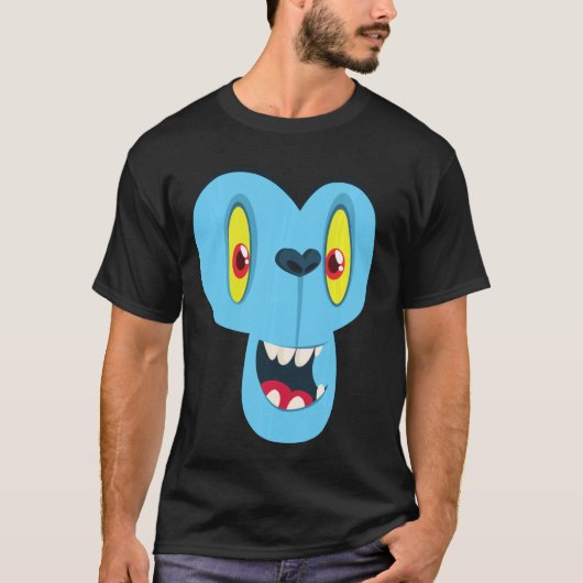 Monkey Monster Face Mannen vrouwelijke kostuum Hal T-shirt (Voorkant)