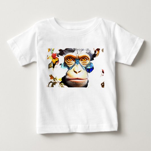 Monkey Mosaic Glas in lood T-shirt Design (Voorkant)