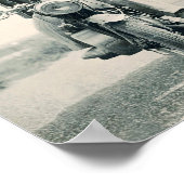 Monkey motorfiets, ape op motorfiets,  poster (Hoek)